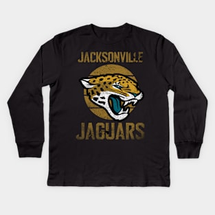 Jackson Retro Gold Jaguars Kids Long Sleeve T-Shirt